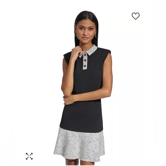 Karl Lagerfield Contrast Trim A-line Dress - Picture 8 of 8